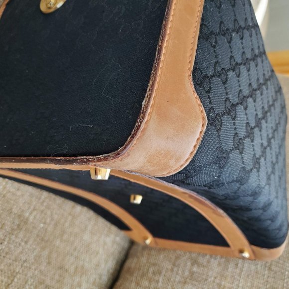 Black Vintage Gucci Train Case Toiletry Makeup Bag - Picture 10 of 16